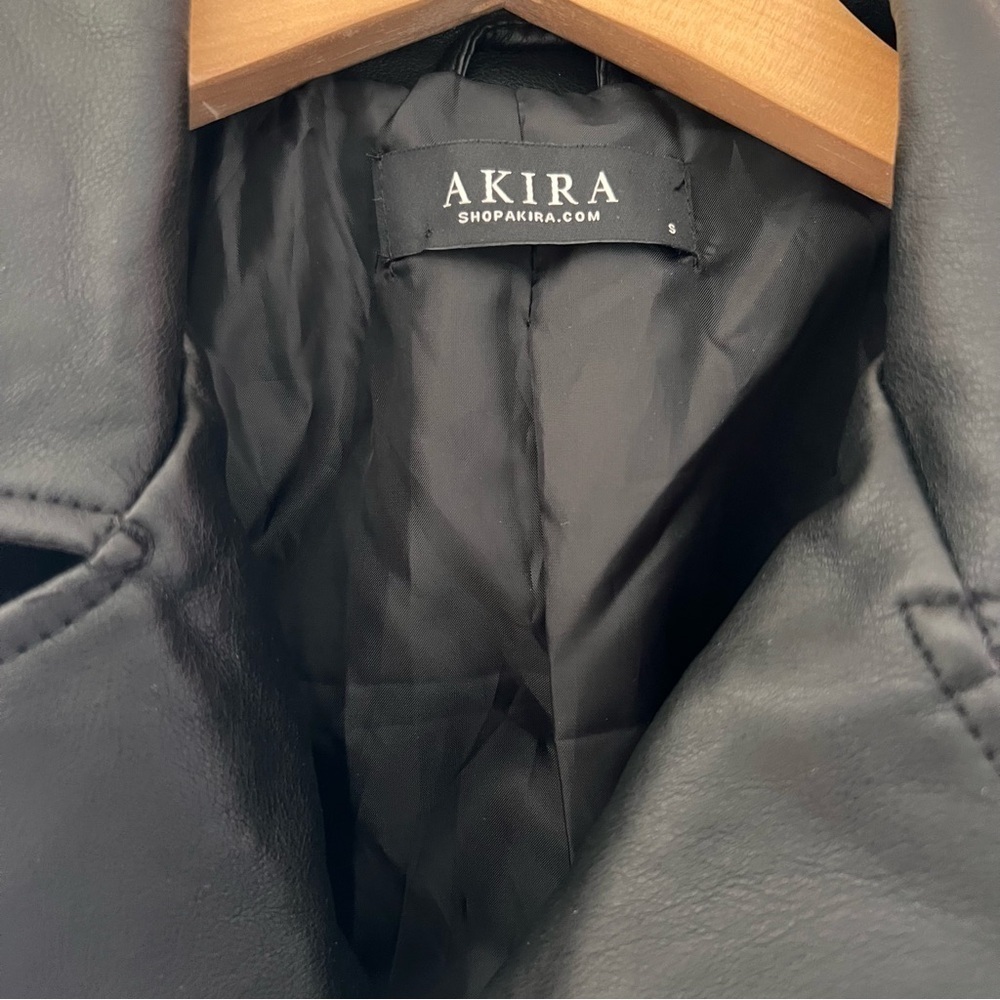 Akira Vegan Leather Moto Jacket Size Small - Picture 3 of 5